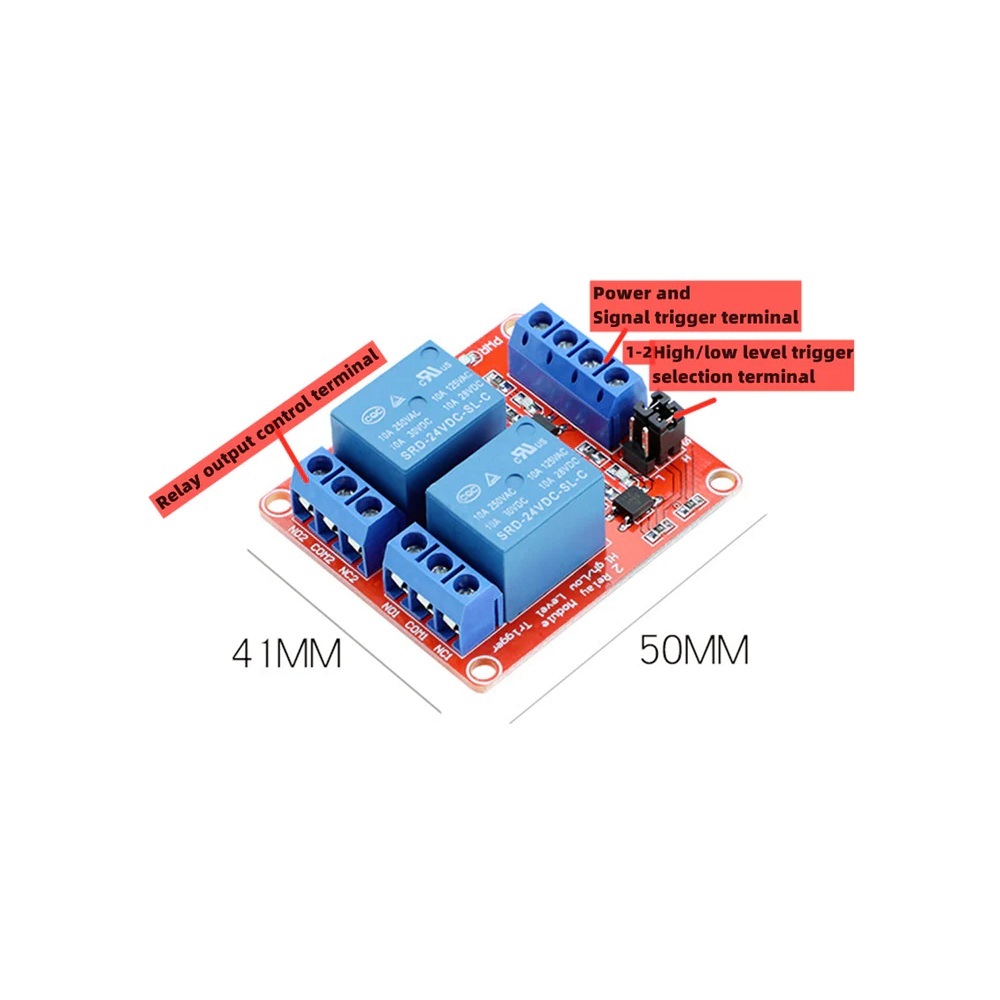 Relay Module 2 Channel 5V (high/low) level trigger - Image 4