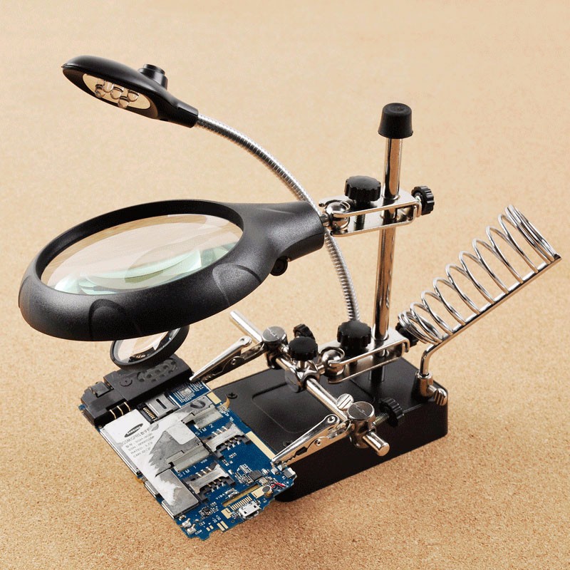 5 LED Auxiliary Clip Magnifier Soldering Stand AC/DC Interchangeable - Image 2