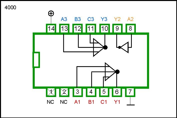 4000 DIP Dual 3-Input NOR Gate + 1 Inverter - Image 2