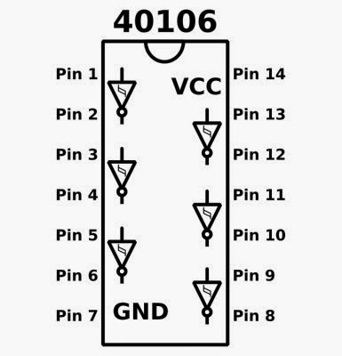 40106 DIP Hex Inverting Schimtt Trigger-(NOT Gates) - Image 2