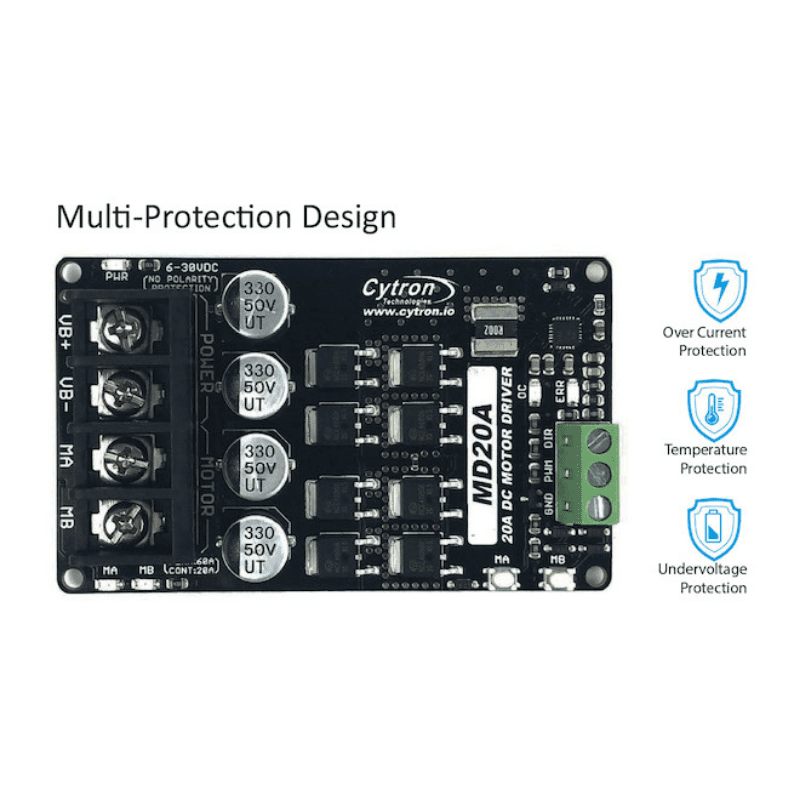 20Amp 6V-30V DC Motor Driver MD20A - Image 4