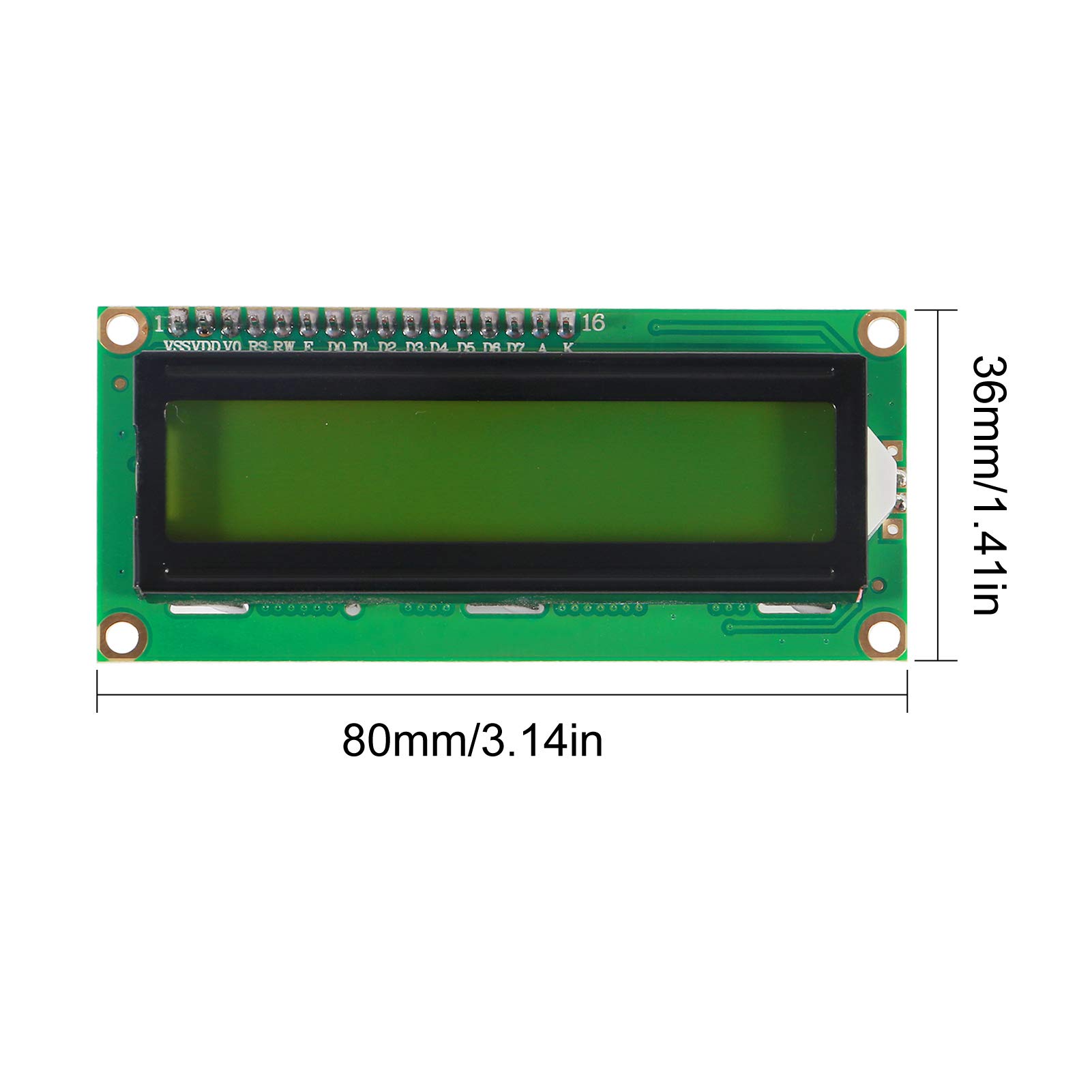 LCD 2x16 Green Backlight 1602 - Image 3