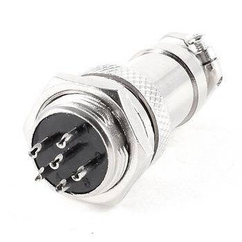 Chassis Connector Male-Female GX16-6 Pins