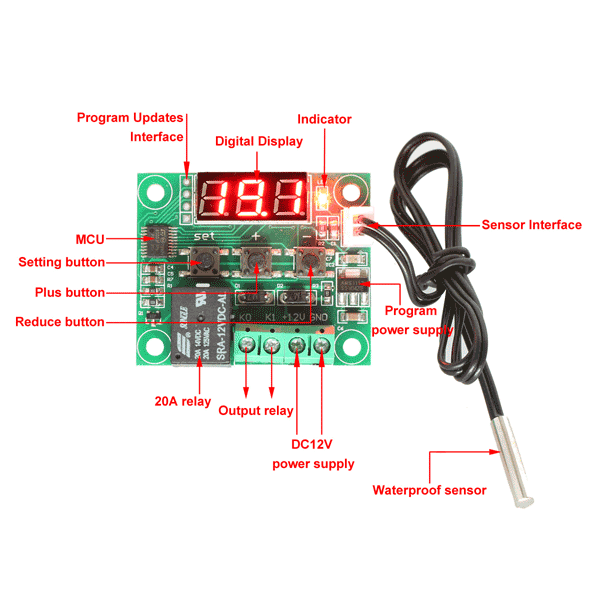 W1209 Thermostat Switch Plate High-precision Digital Temperature Control - Image 2