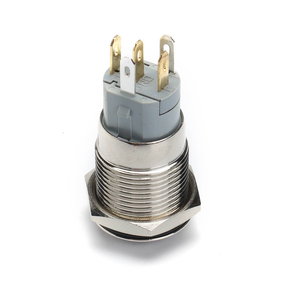 16mm 12V 5Pin Waterproof Metal On/Off Switch With White LED Ring - Image 2