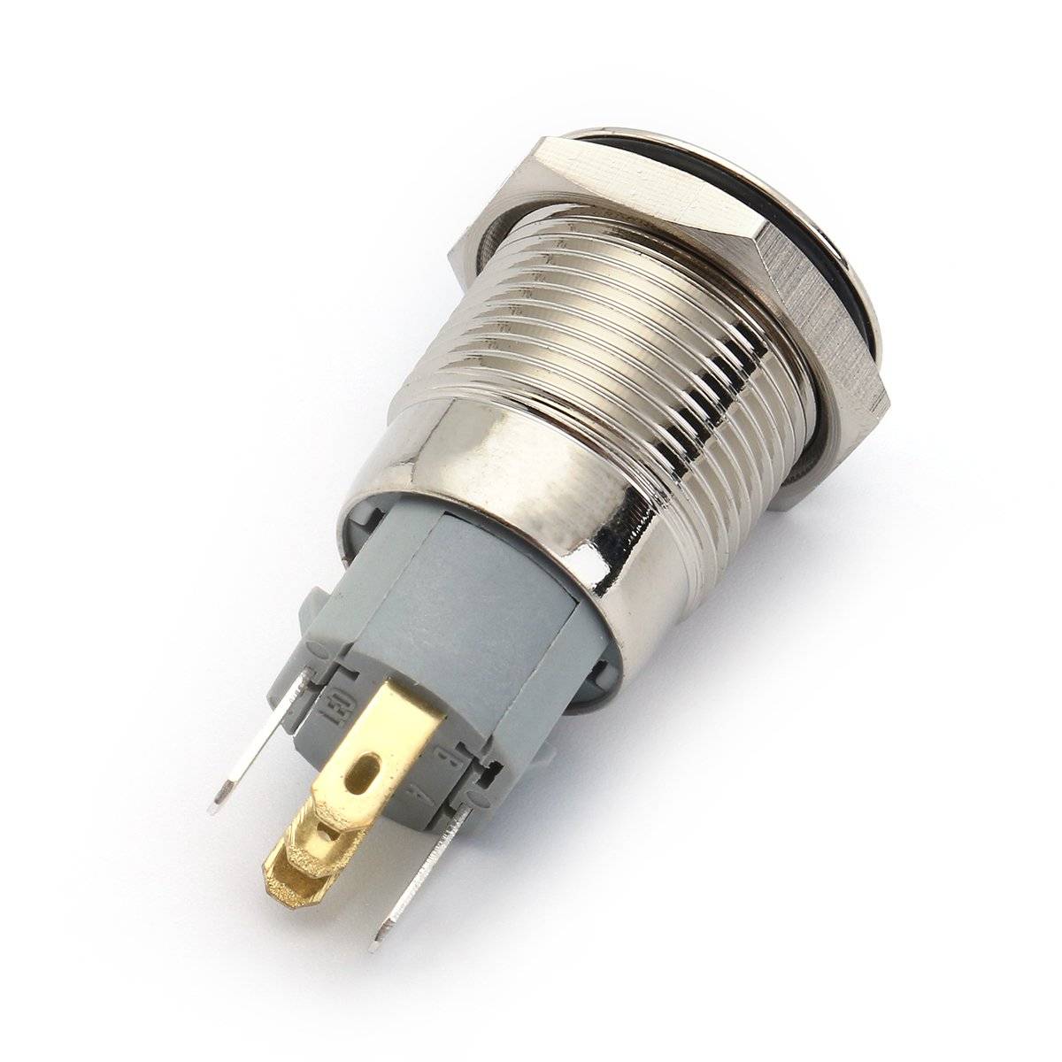 16mm 12V 5Pin Waterproof Metal On/Off Switch With White LED Ring - Image 3