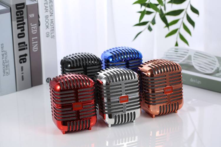 Wireless Bluetooth Speaker Metal USB TF Card T20 - Gold - Image 5