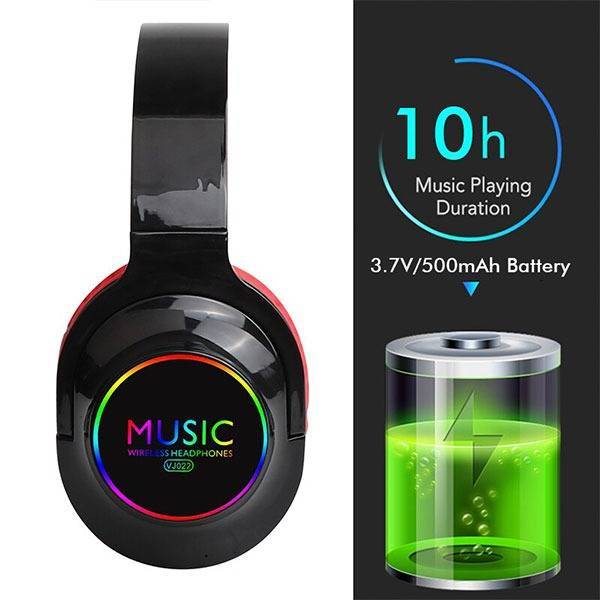 Wireless Bluetooth Over-Ear Headphones VJ022 Elegant SuperBass Stereo - White - Image 3