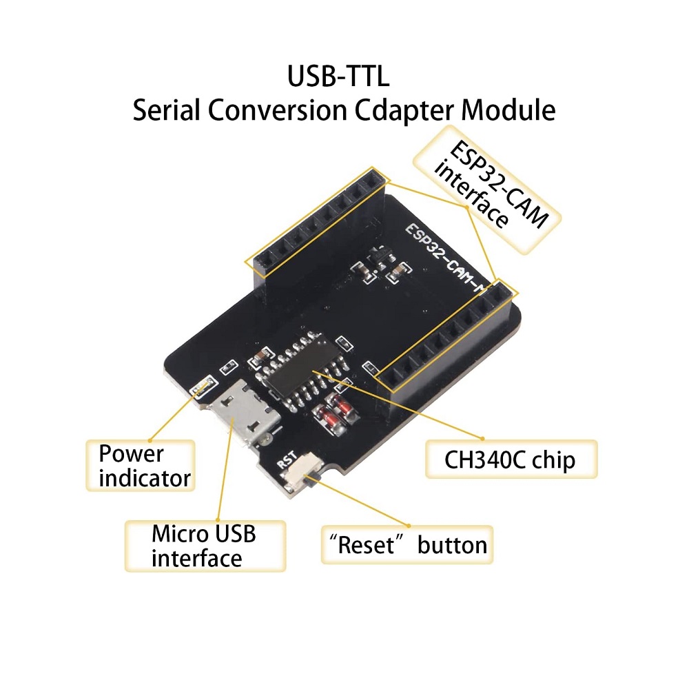 ESP32-CAM-MB MICRO USB Download Module for ESP32 CAM - Image 7