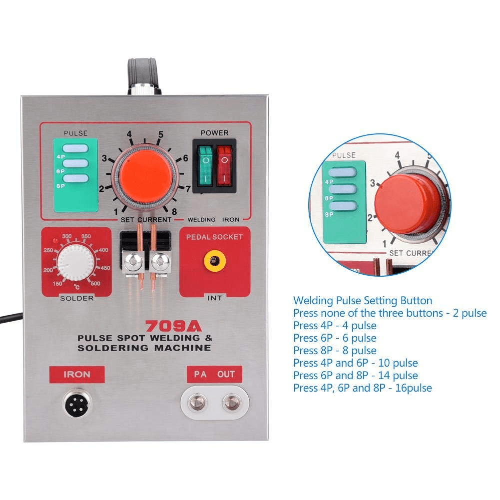 SUNKKO 709A Pulse Spot Welder Machine 3.2KW with Soldering Iron - Image 5