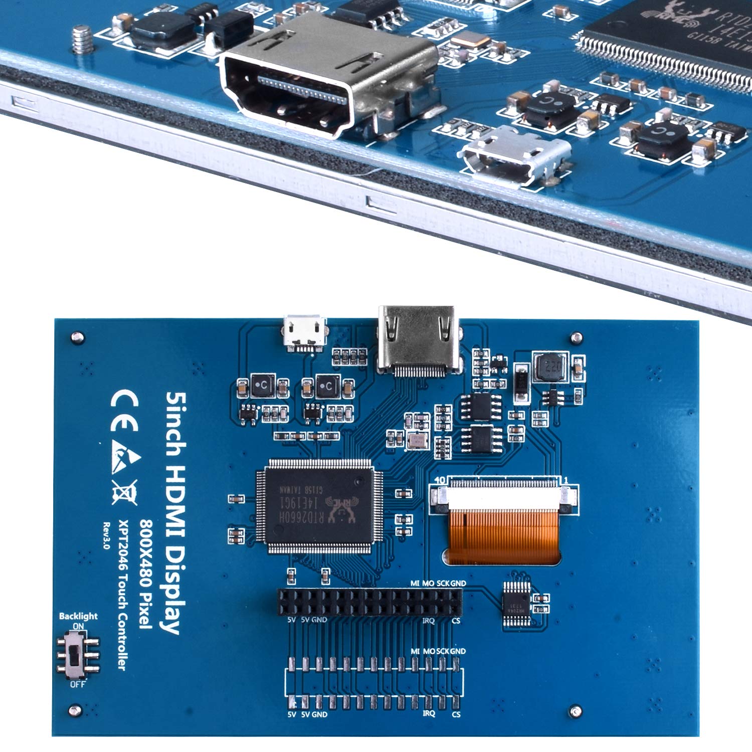 5 inch HDMI Touch Screen TFT LCD Panel Module Shield 800X480 For Raspberry Pi 2/3/Model B - Image 2