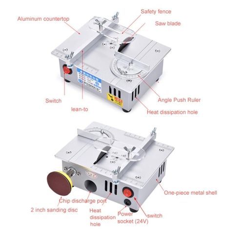 Ziuscore S6-96W Mini Table Saw – Precision Desktop Cutter for DIY & Woodworking - Image 3