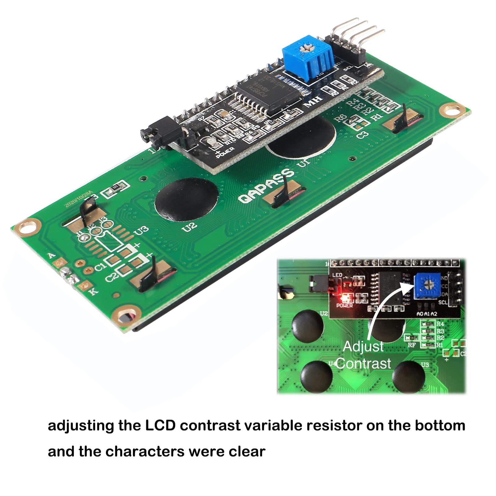 LCD 1602 (16x2) with Blue Backlight & Pre-Soldered I2C Interface - Image 6