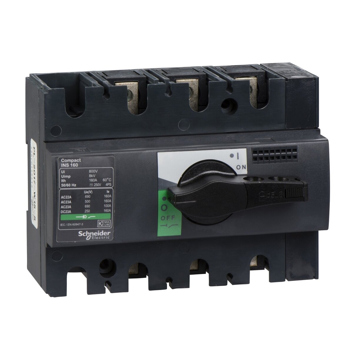 Schneider 28910 | switch disconnector, Compact INS125 , 125 A, standard version with black rotary handle, 3 poles